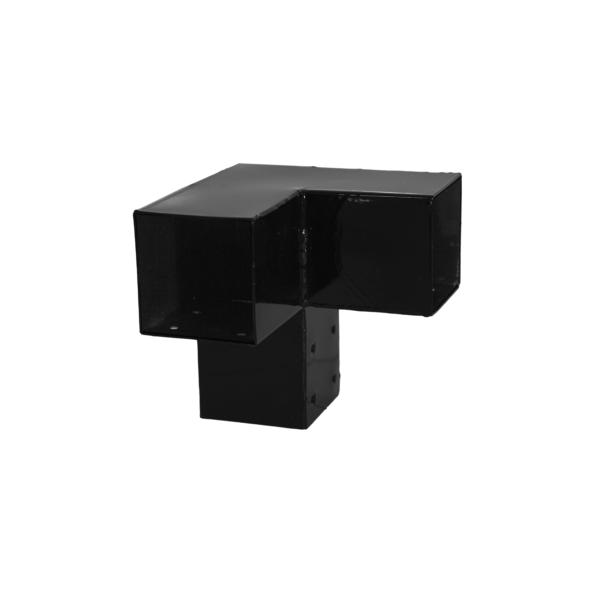 Cubic Eckbeschlag Doppel für 9x9 cm Pfosten Schwarz