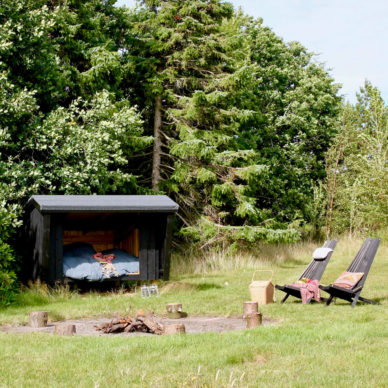 Shelter aus unbehandeltem Holz