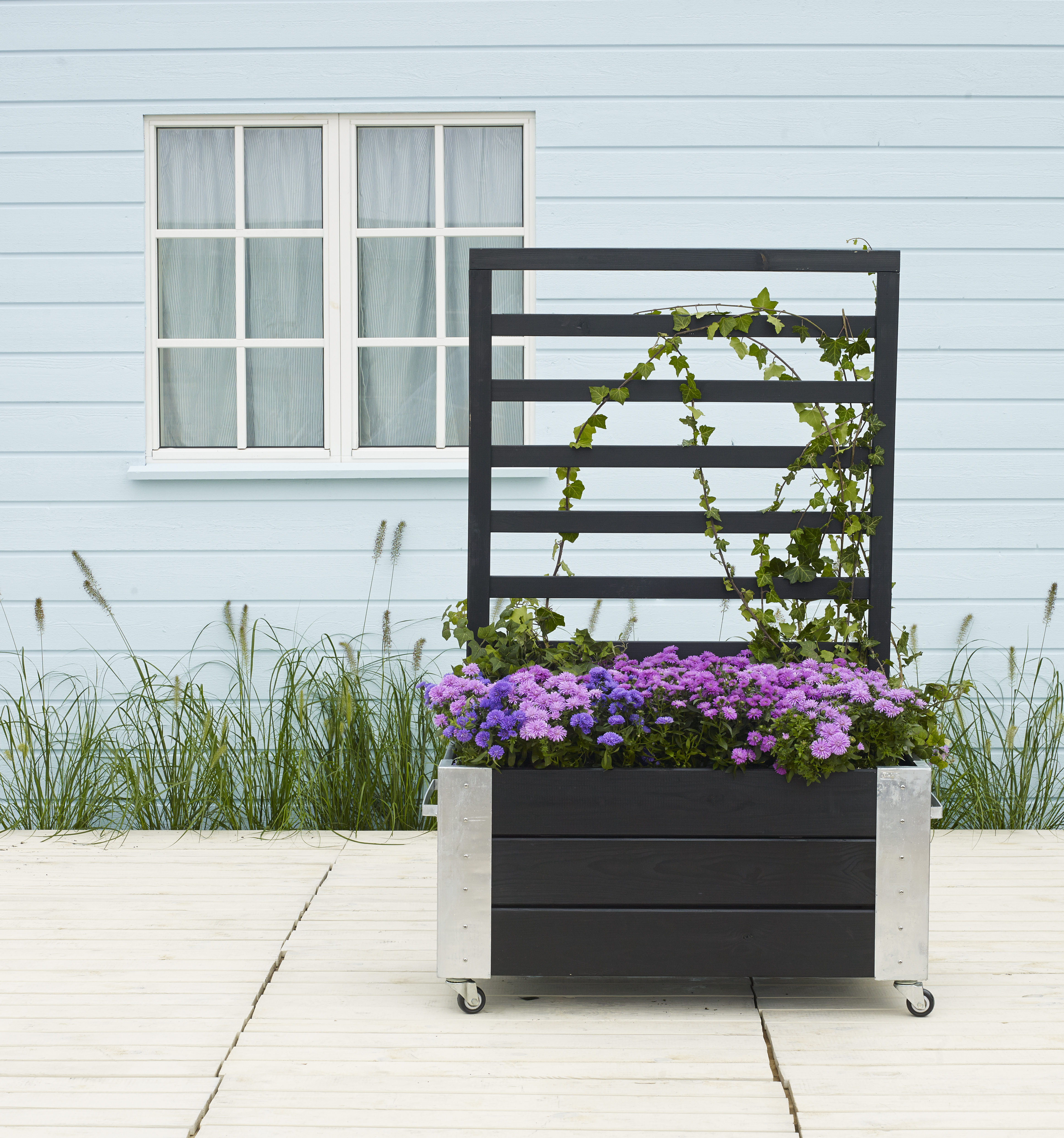 Cubic Raumteiler mit Spalier 130 cm Schwarz