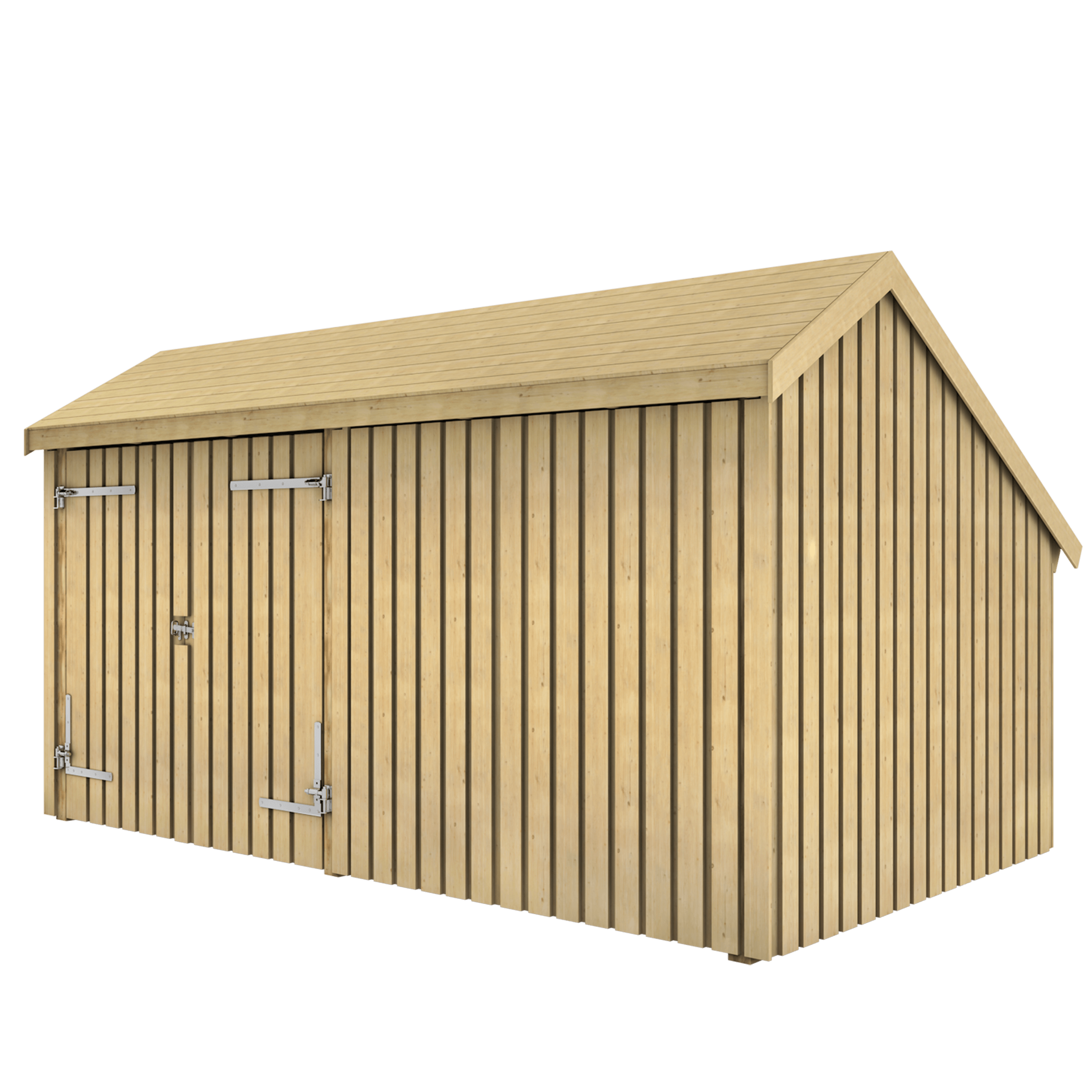 Multi Gartenhaus 2 Module Doppeltür & Fassade 10,5 m² Unbehandelt