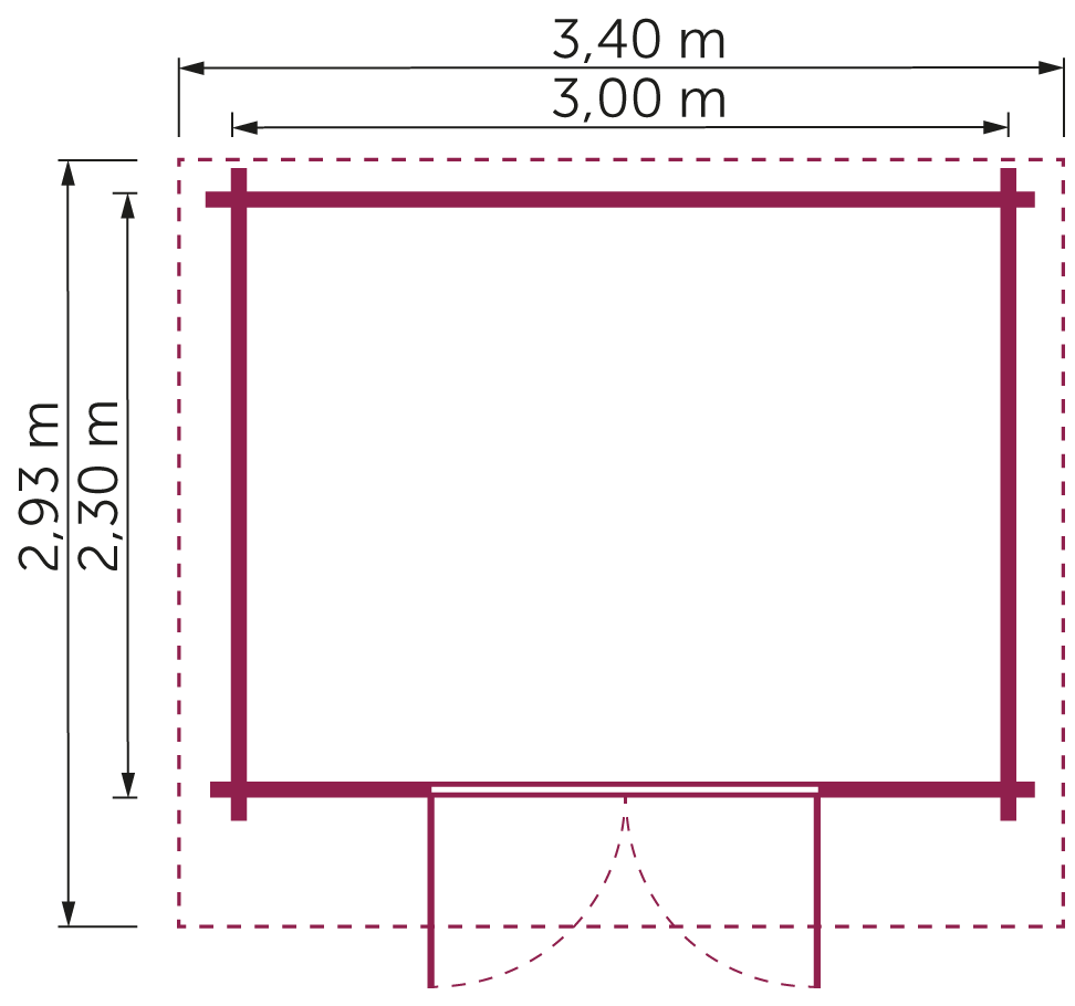 Gartenhaus Vernon II 3,00x2,30 m