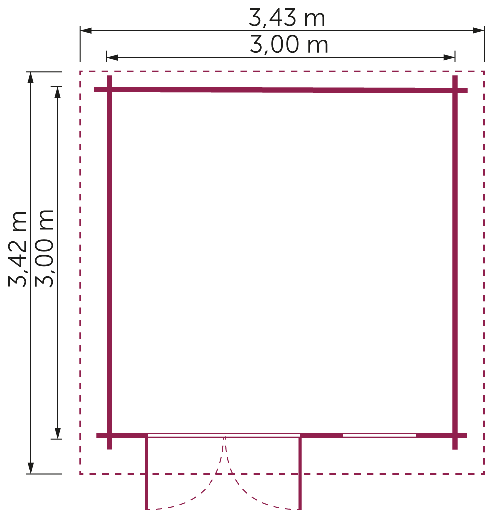 Gartenhaus Ueberberg F 3,00x3,00 m