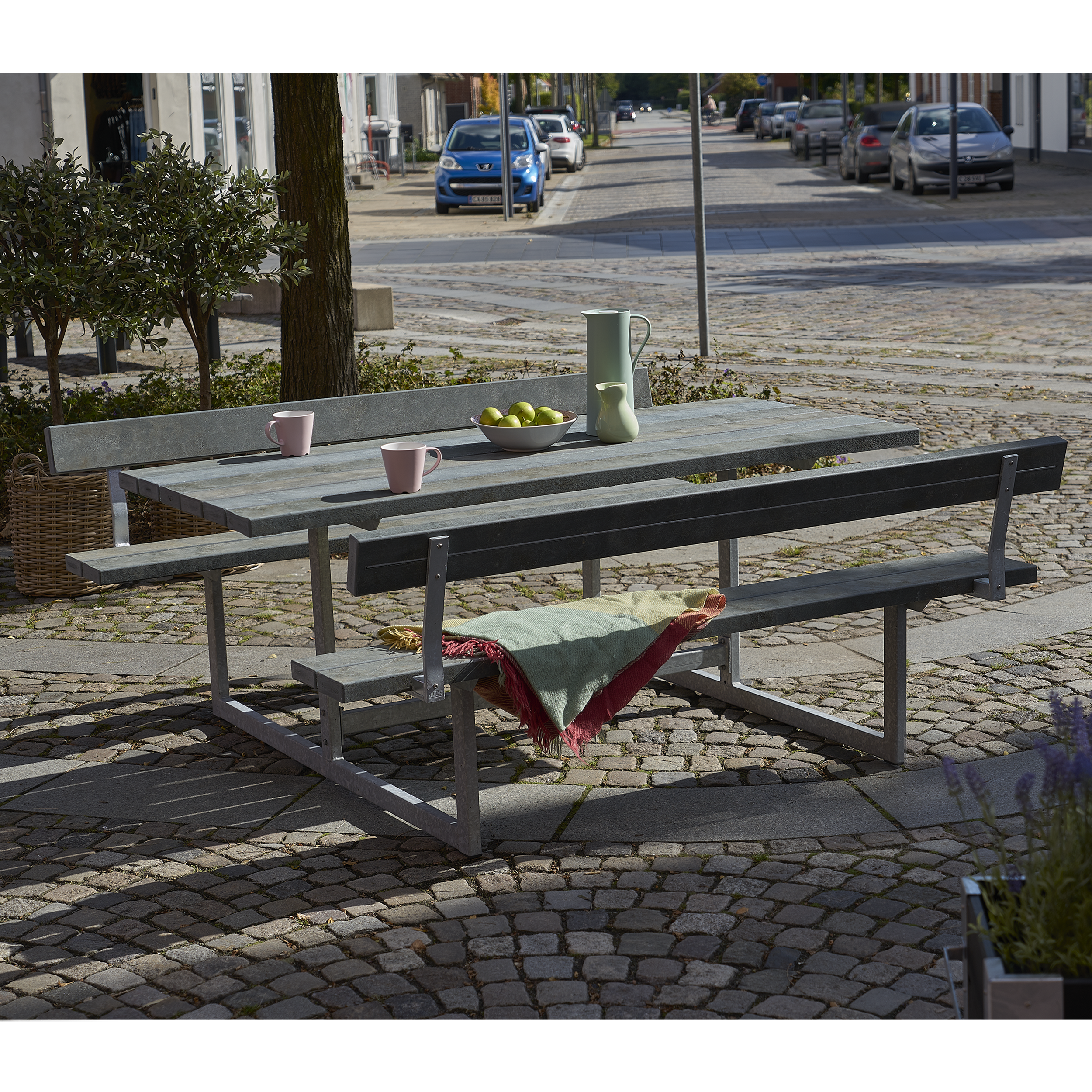 Basic Kombimöbel mit 2 Rückenlehnen 177 cm ReTex Grau