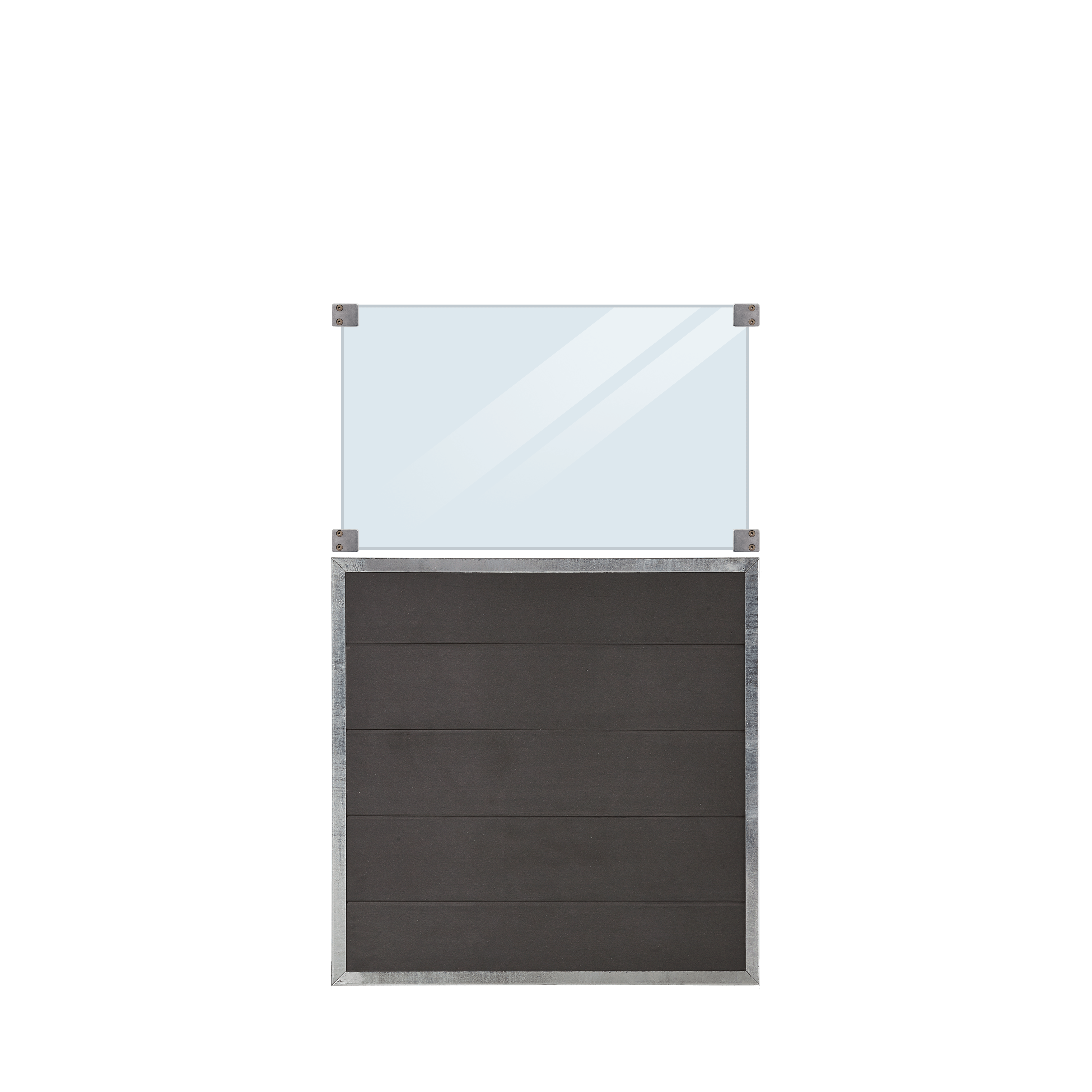 Futura WPC Zaun mit klarem Glas 90x145 cm