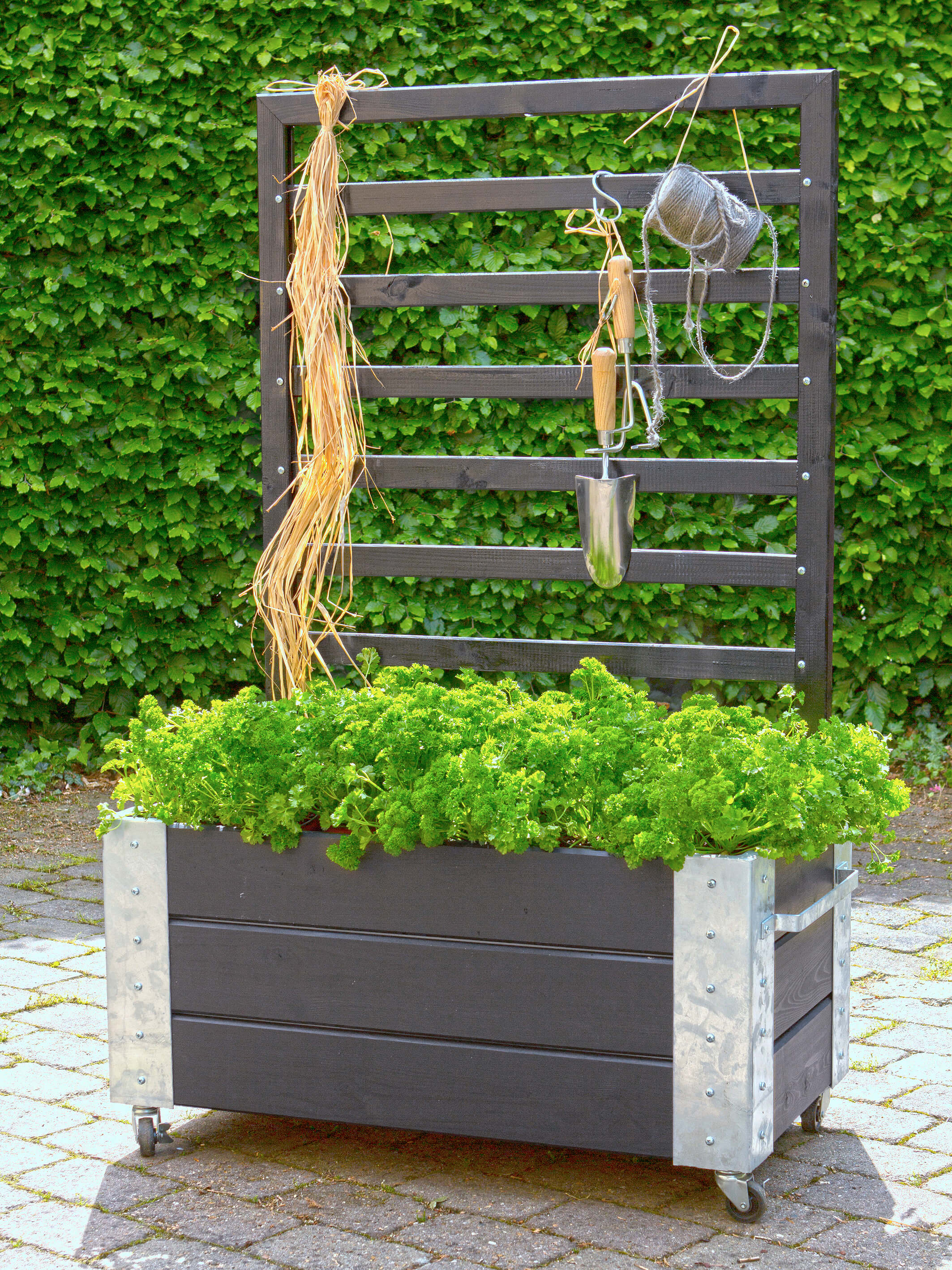 Cubic Raumteiler mit Spalier 130 cm Schwarz