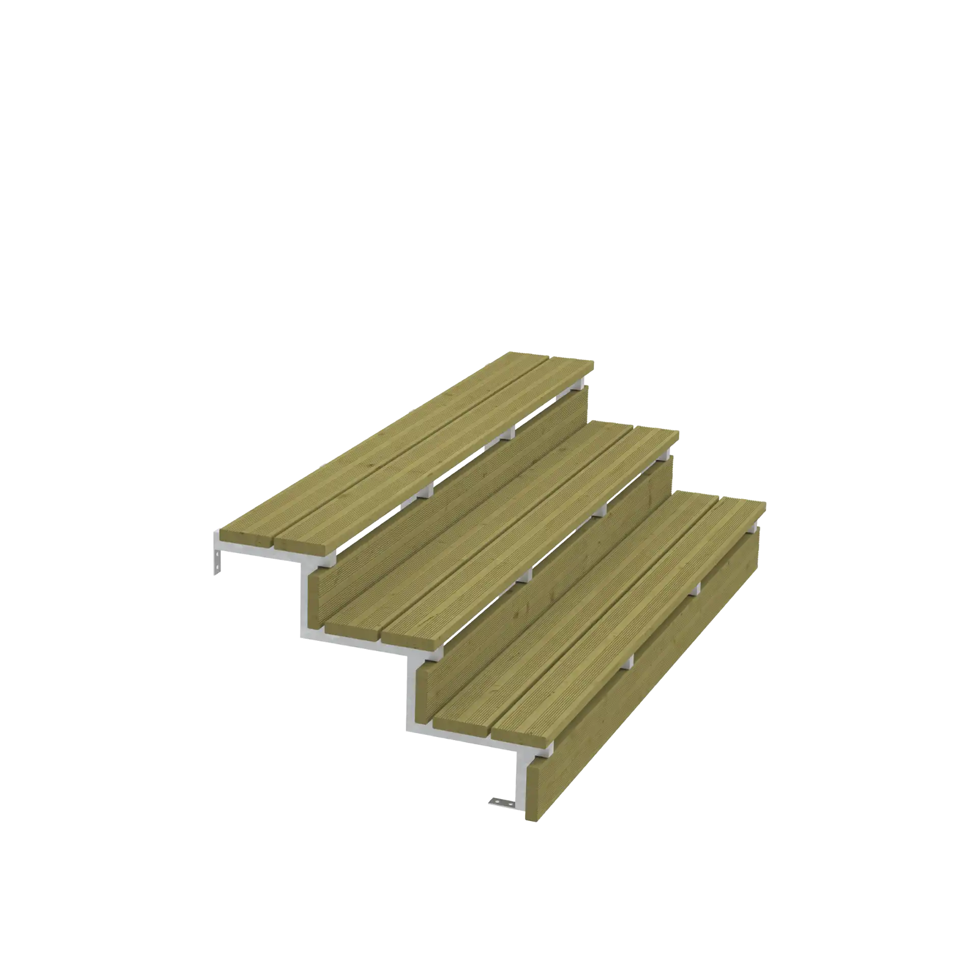 Terrassentreppe mit verzinkten Stahlwangen - 3 Stufen - Breite 120 cm - Schritttiefe 25 cm