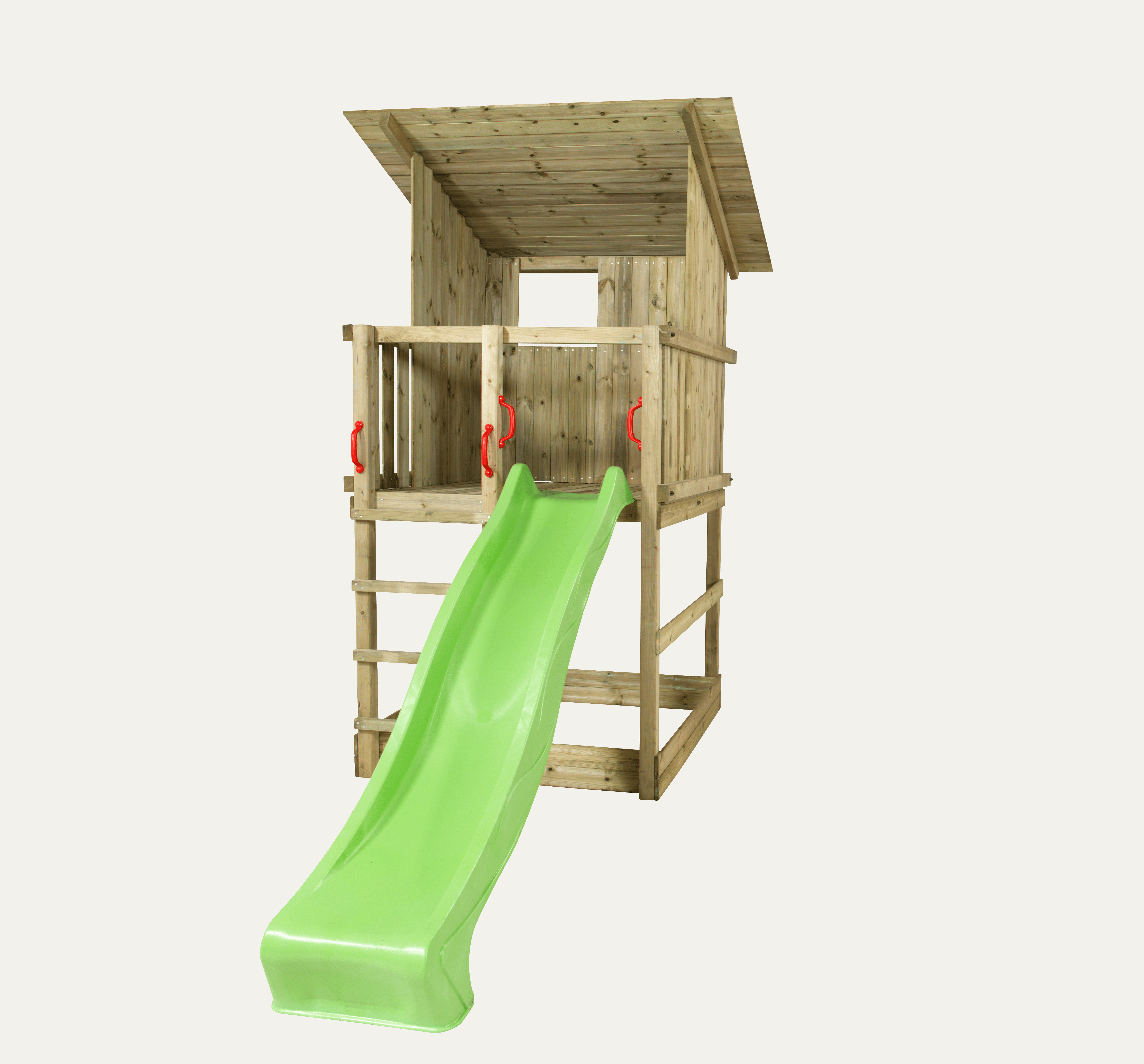 Play Spielturm mit Dach inkl. grüner Rutsche