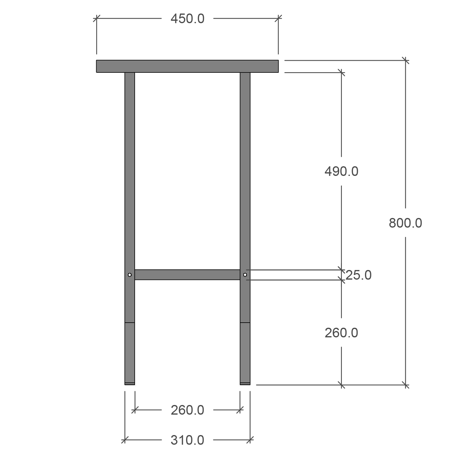 Pflanzen- oder Anrichtetisch 75 cm
