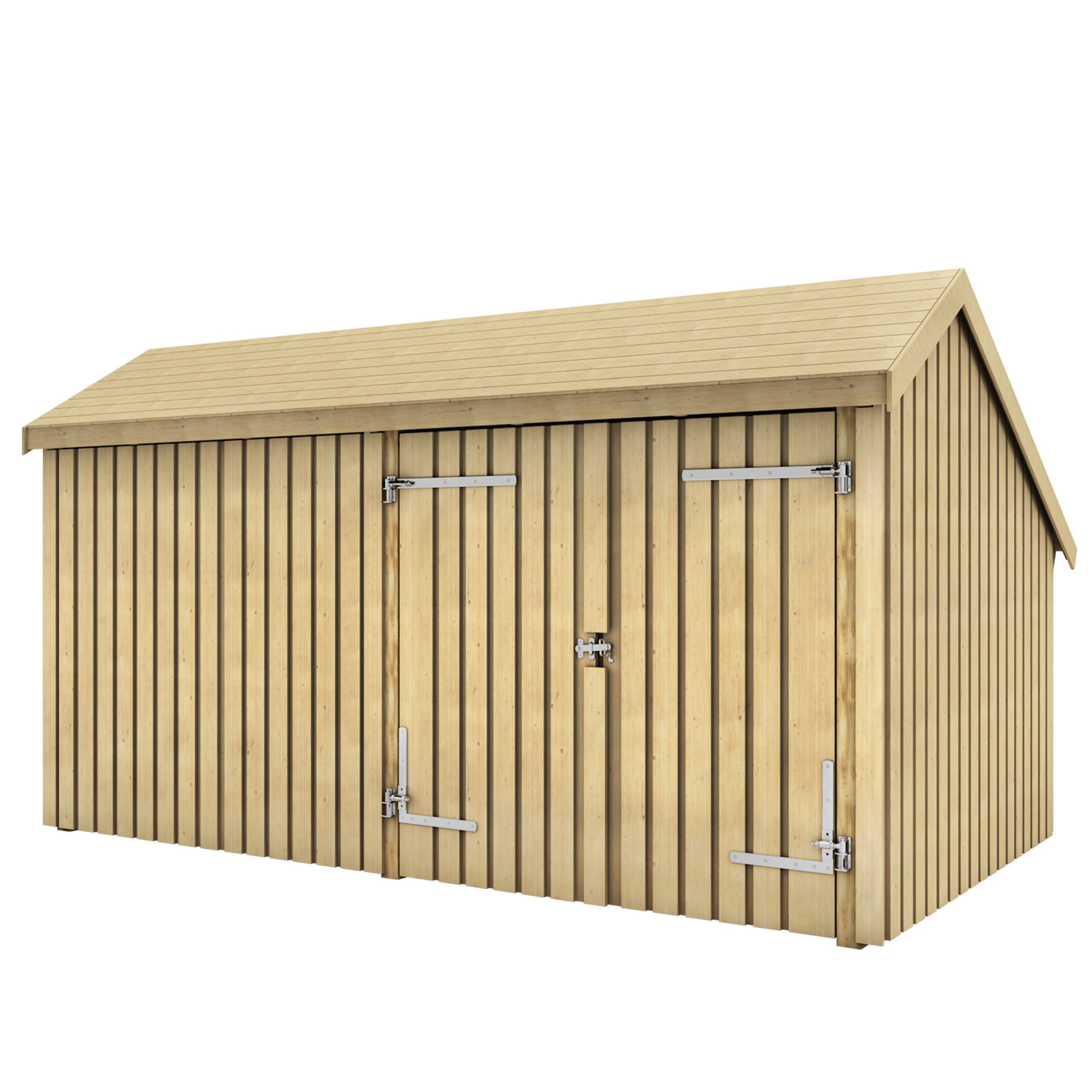 Multi Gartenhaus 2 Module Doppeltür & Fassade 10,5 m² Unbehandelt