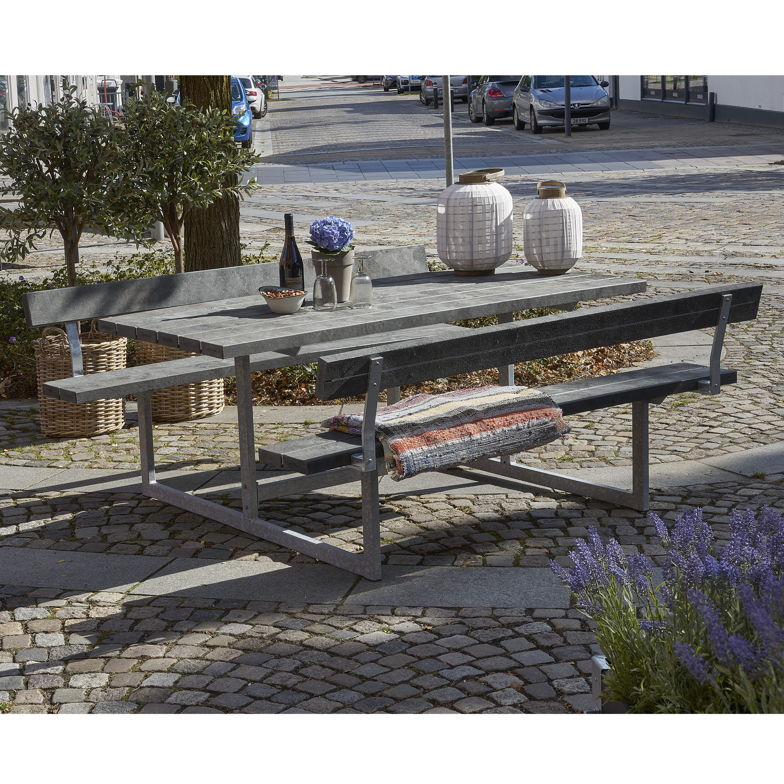 Basic Kombimöbel mit 2 Rückenlehnen 177 cm ReTex Schwarz