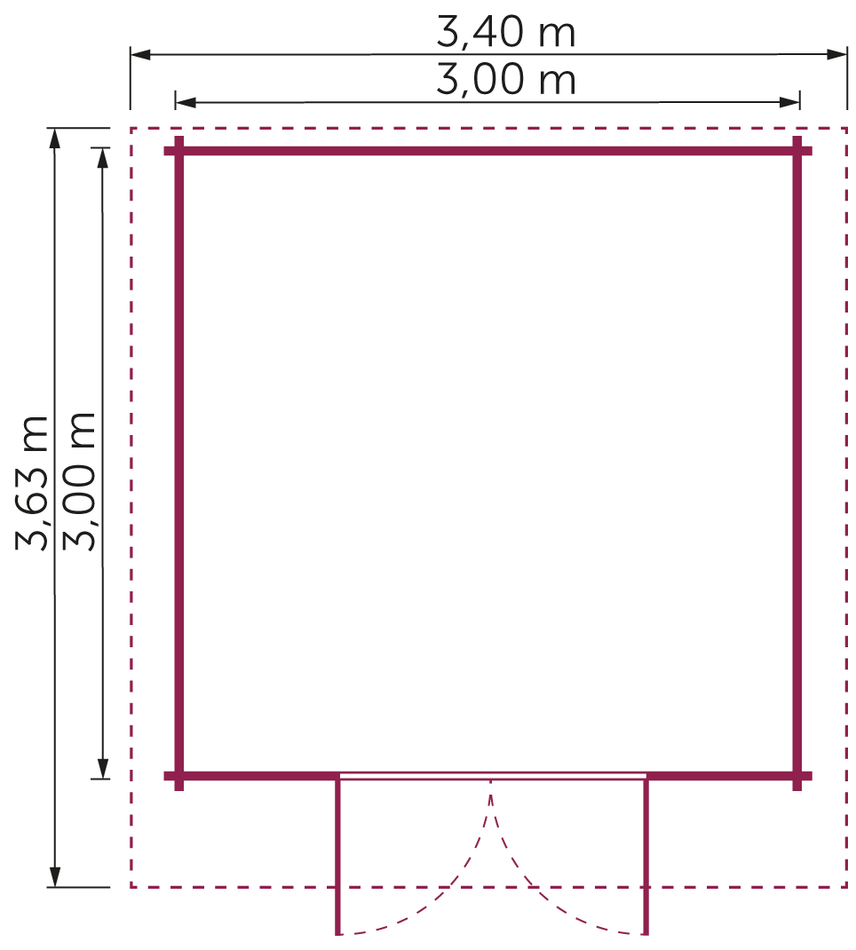 Gartenhaus Vernon III 3,00x3,00 m