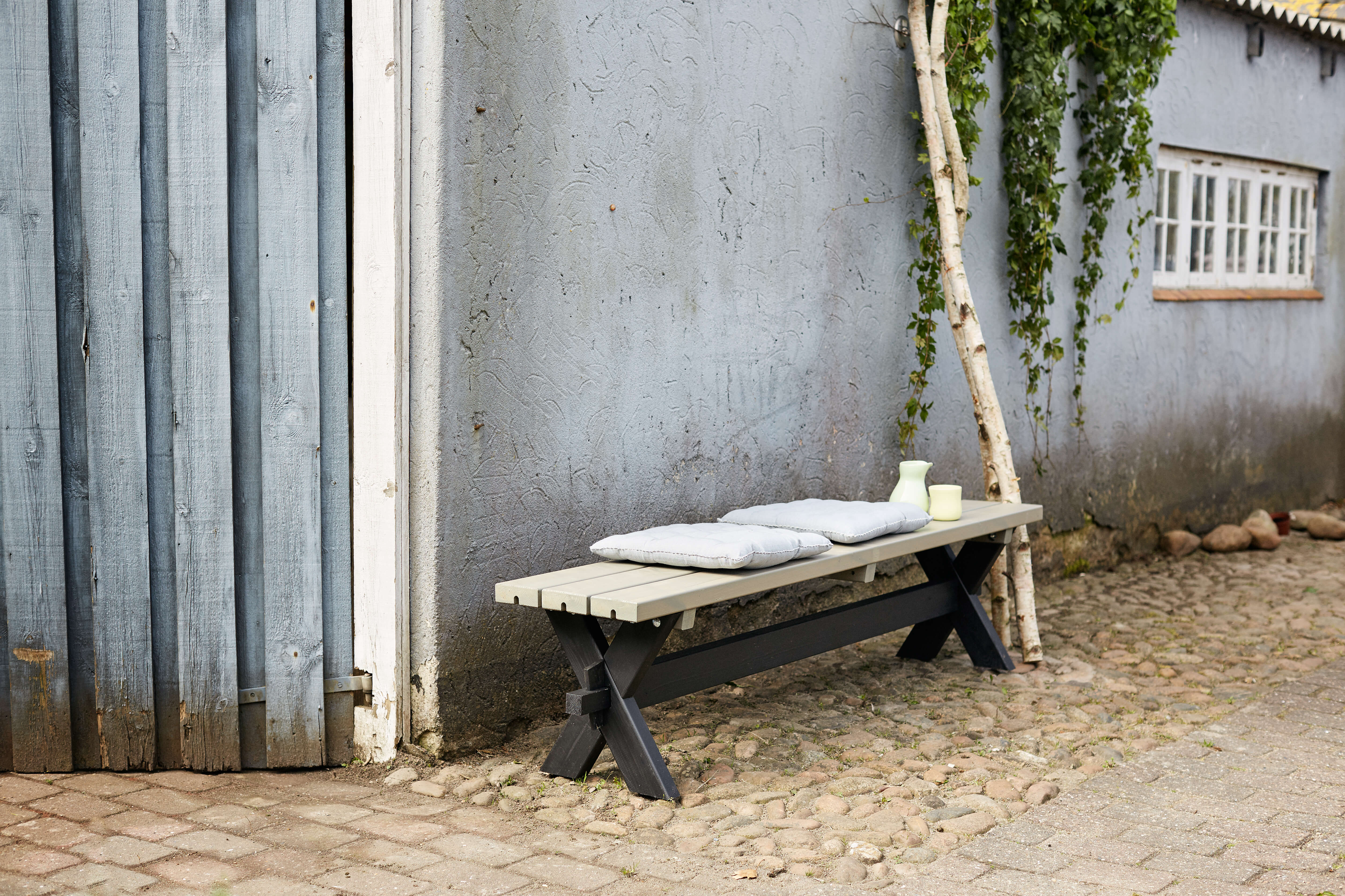 Nostalgi Plankenbank 177 cm Schwarz/Graubraun