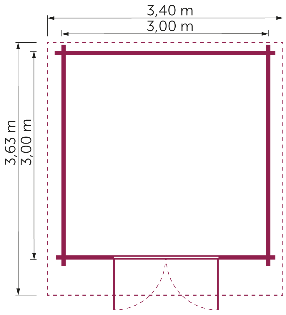 Gartenhaus Vernon IV 3,00x3,00 m