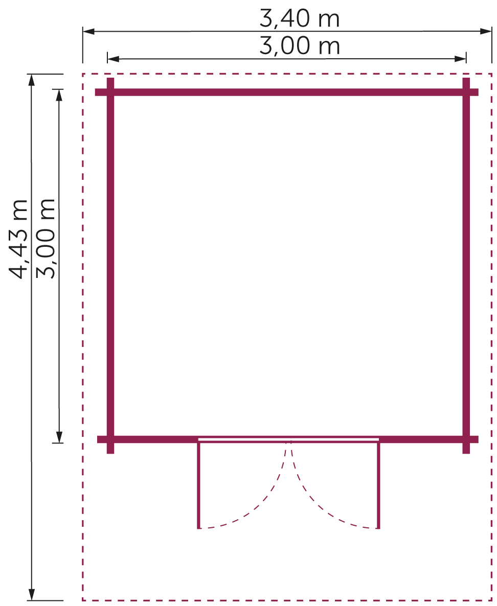Gartenhaus Agger groß 3,00x3,00 m