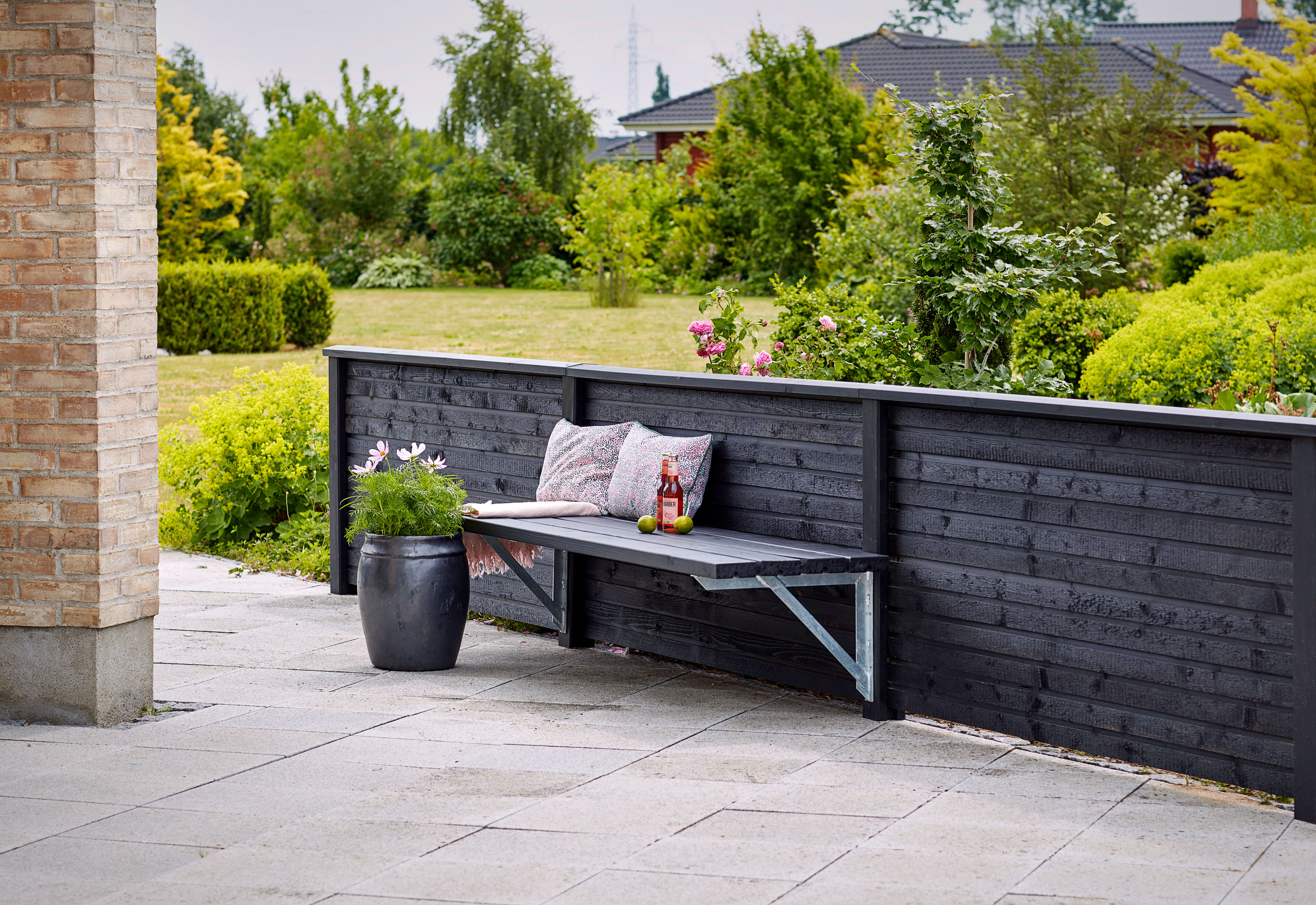 PLUS Plank Profilzaun Schwarz 174x91 cm