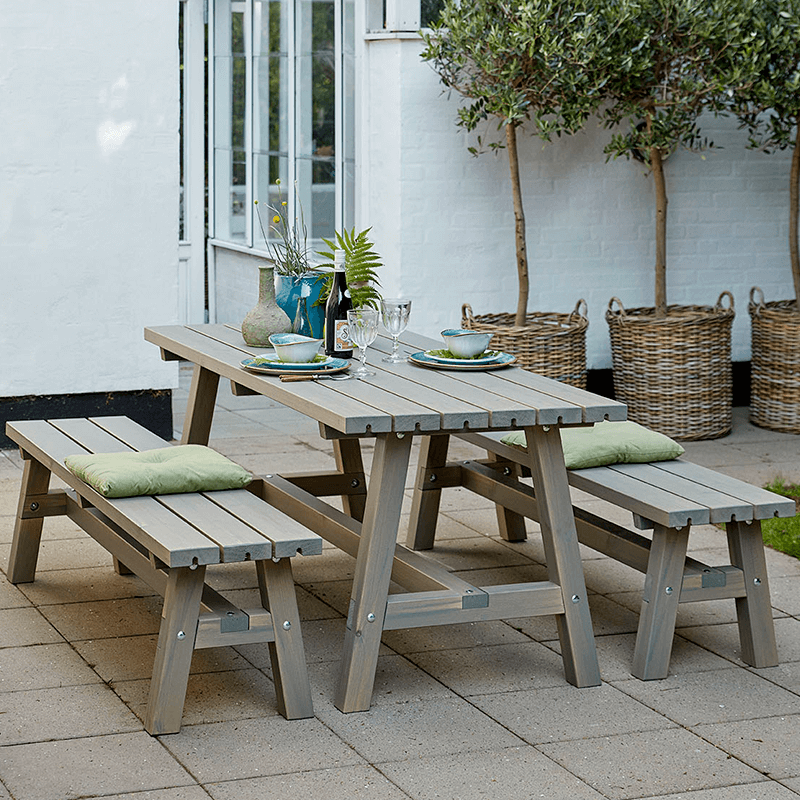 Country Plankentisch 177 cm Graubraun