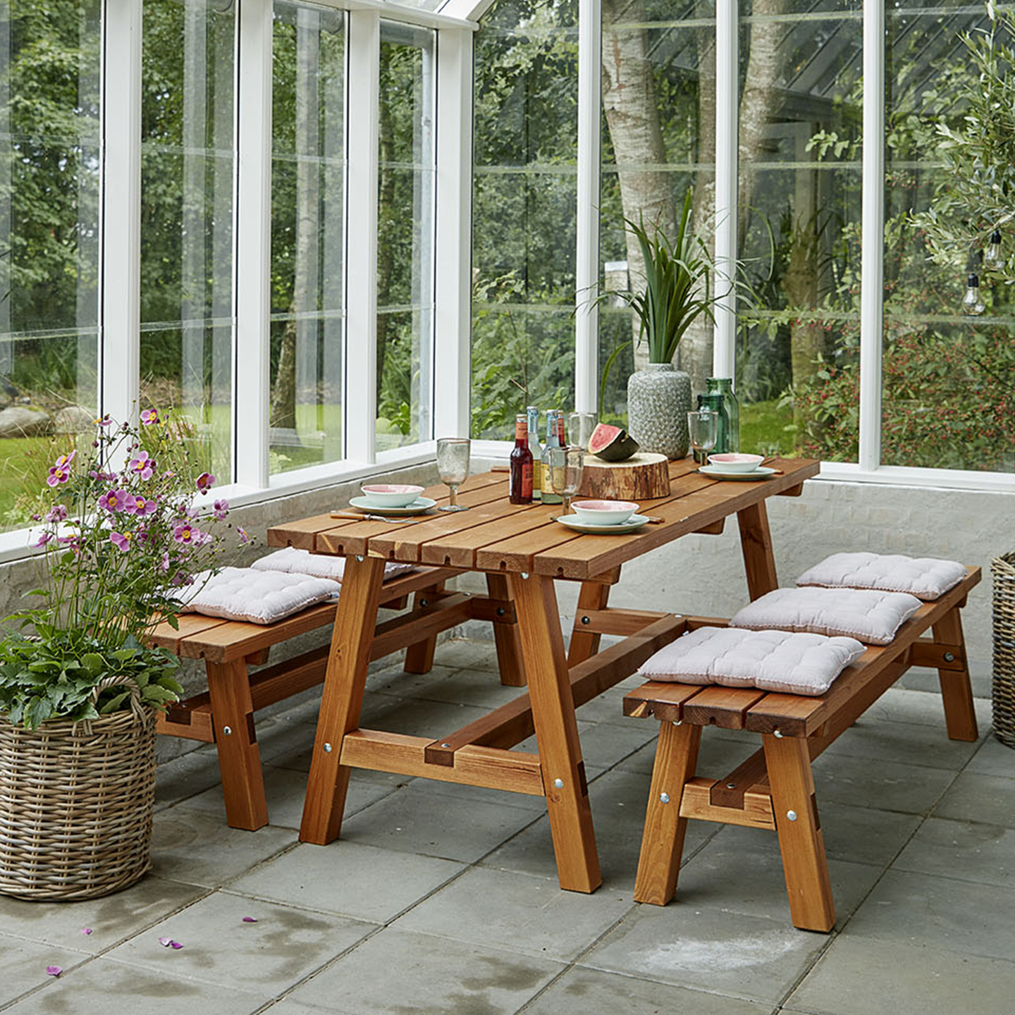 Country Plankentisch 177 cm Teak