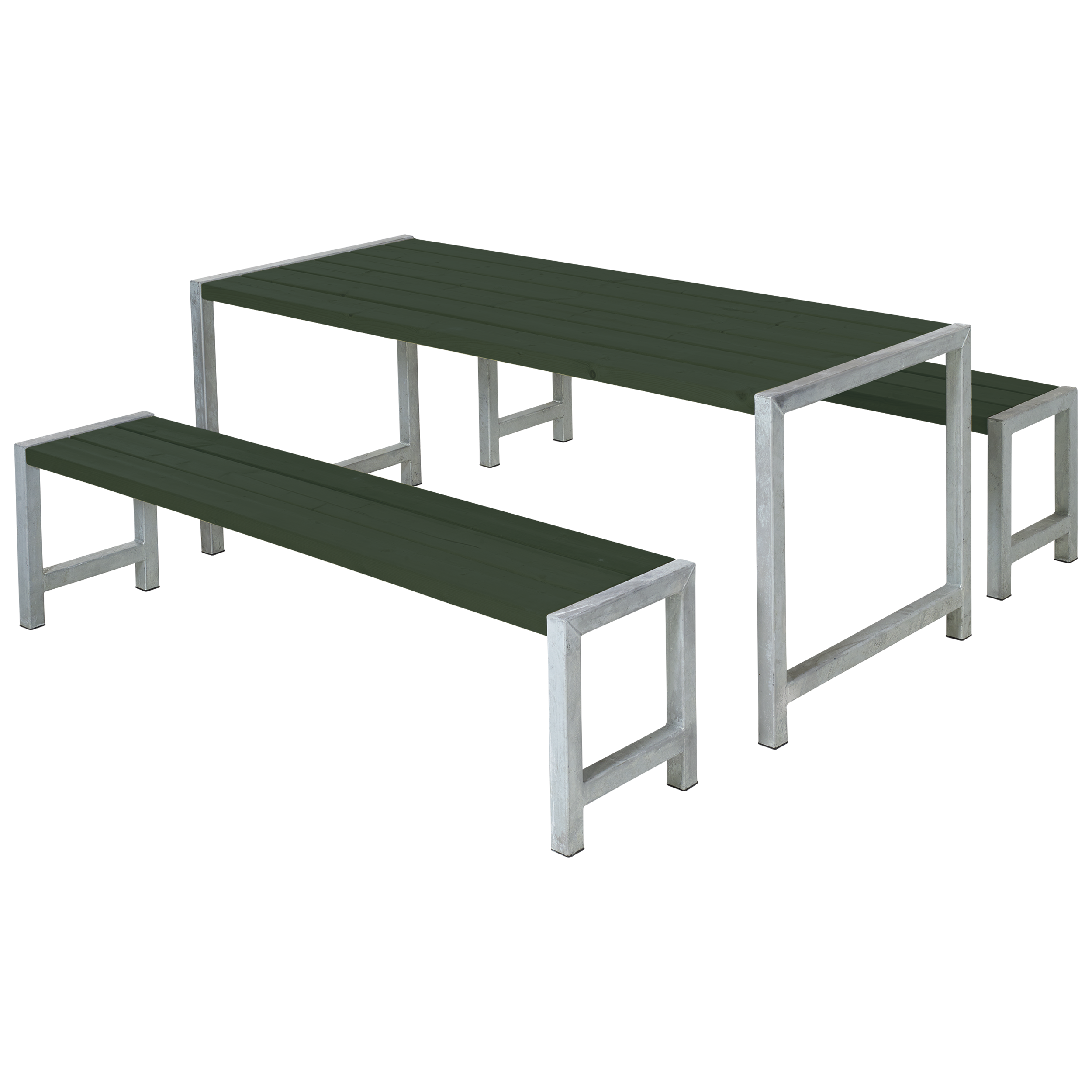 Plankengarnitur 186 cm 1 Tisch und 2 Bänke Grün