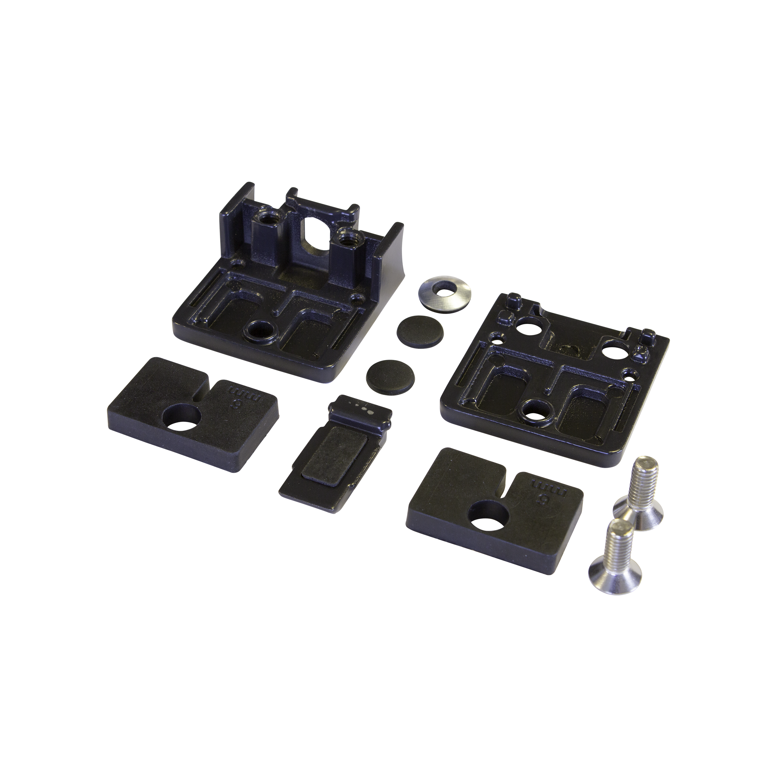 Glasbeschläge 2 Stck. für runde Pfosten Ø42,4 mm schwarzgrau