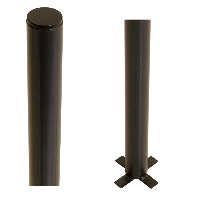 Runde Stahlpfosten zum Einbetonieren Ø42,4mm x 186 cm