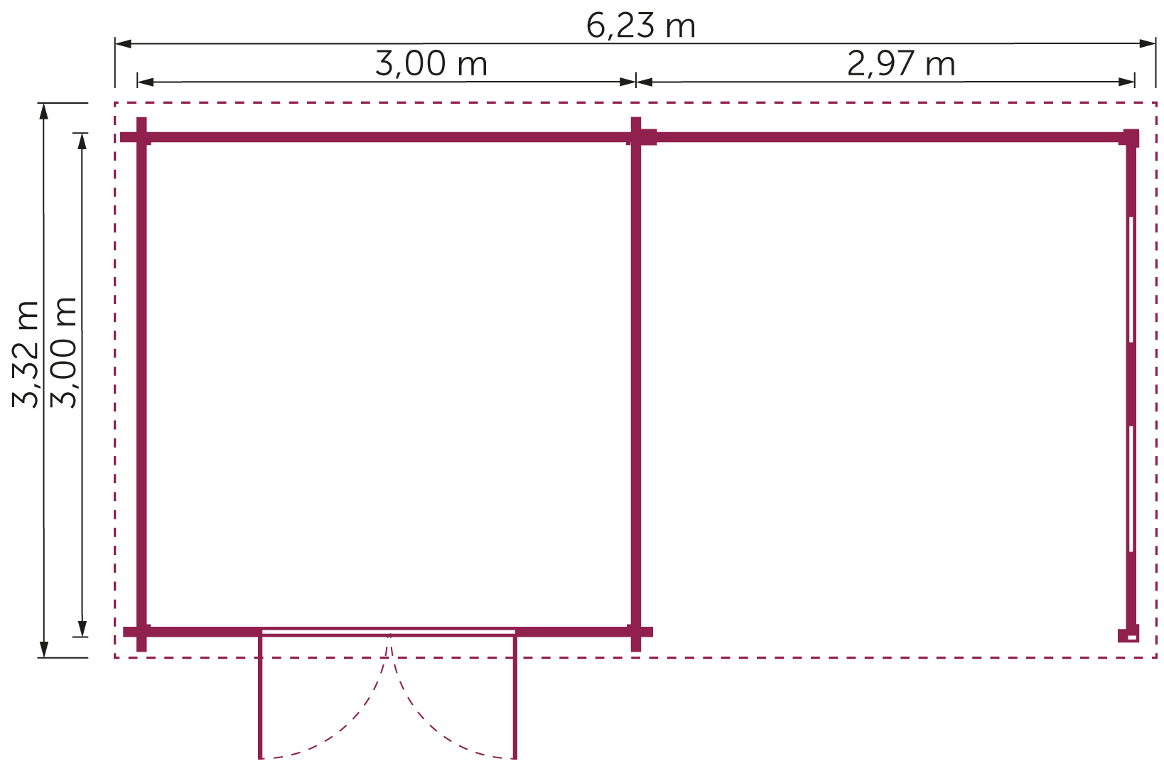 Gartenhaus Enfield III 6,00x3,00 m