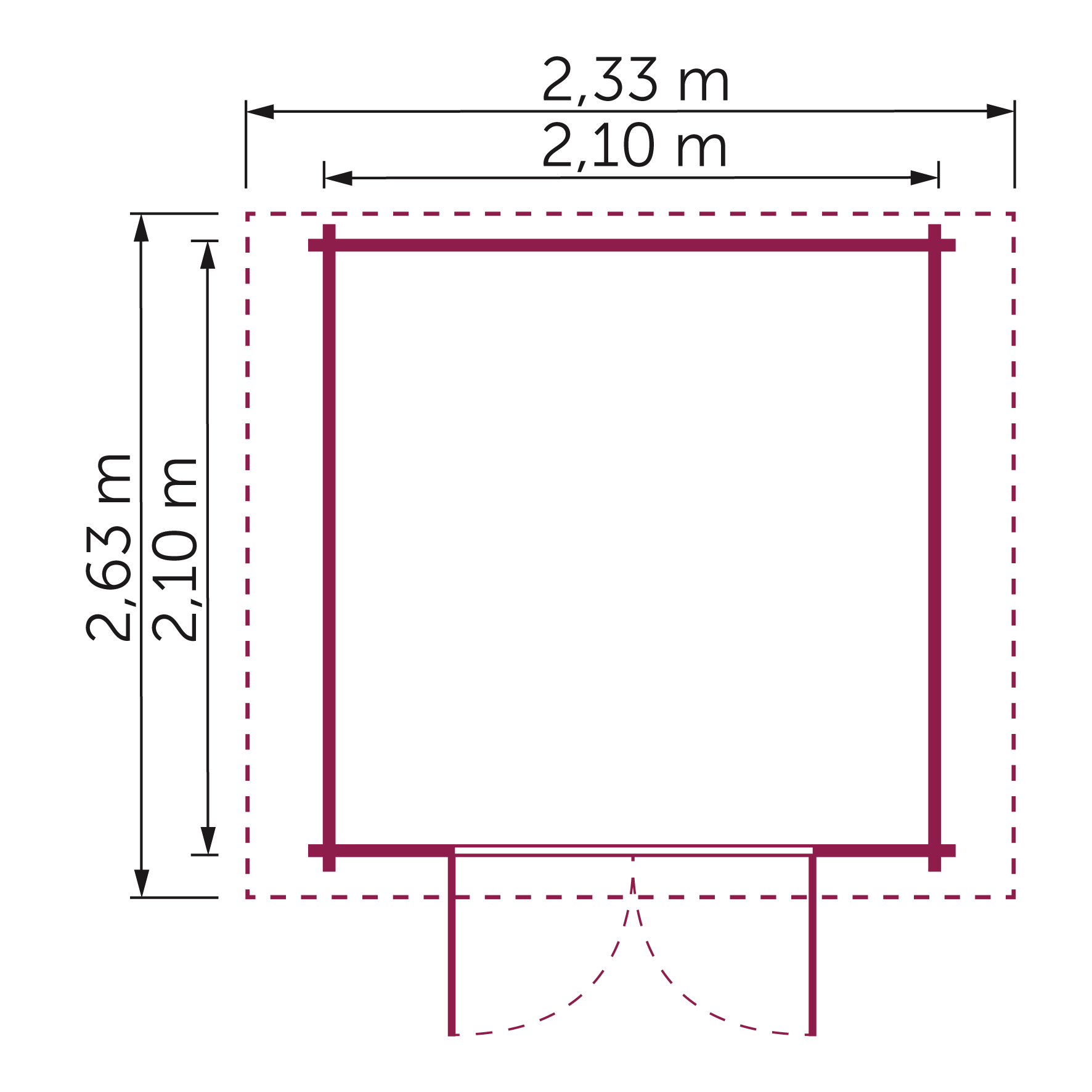 Gartenhaus Groton 2,10x2,10 m