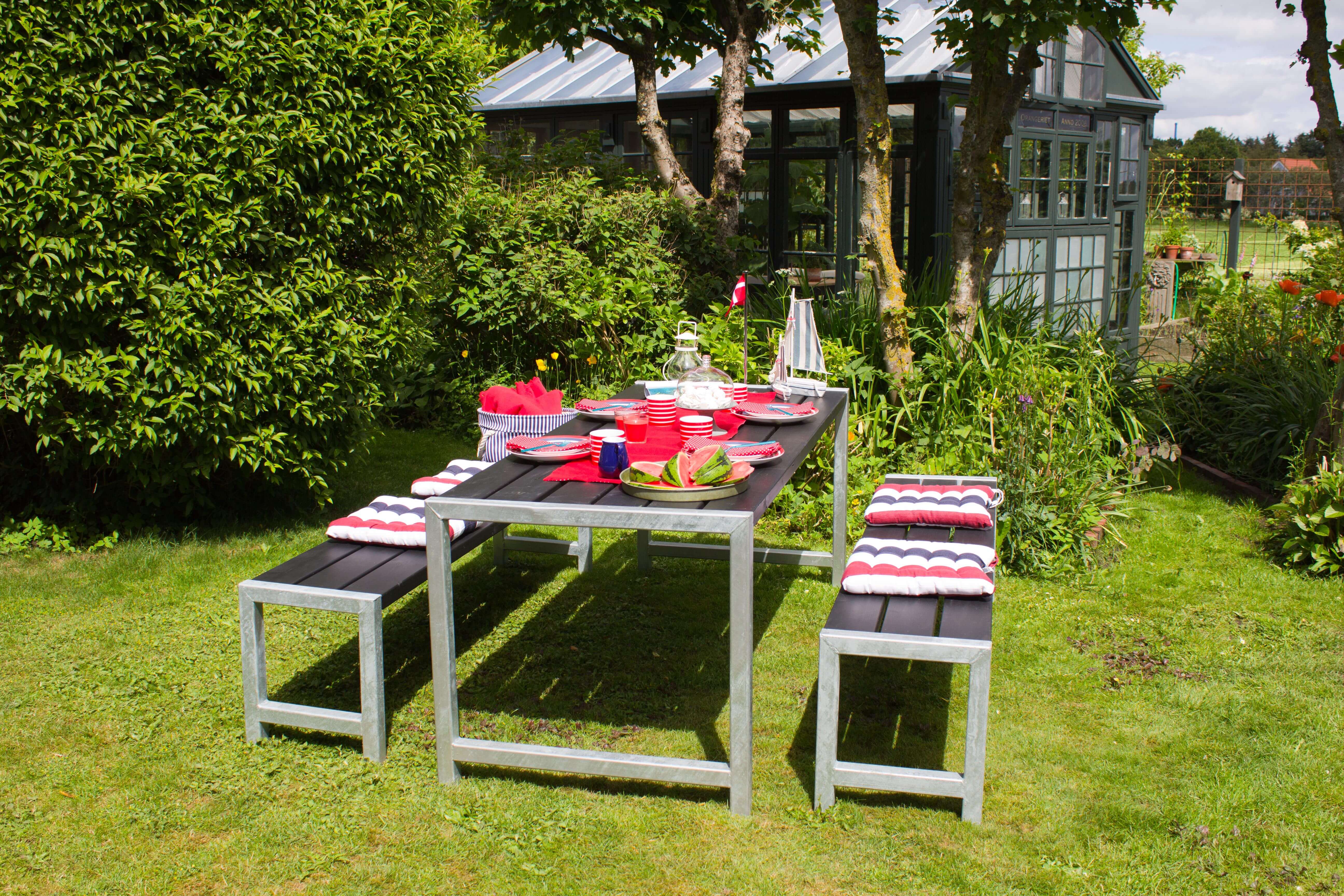 Plankentisch 186 cm Schwarz