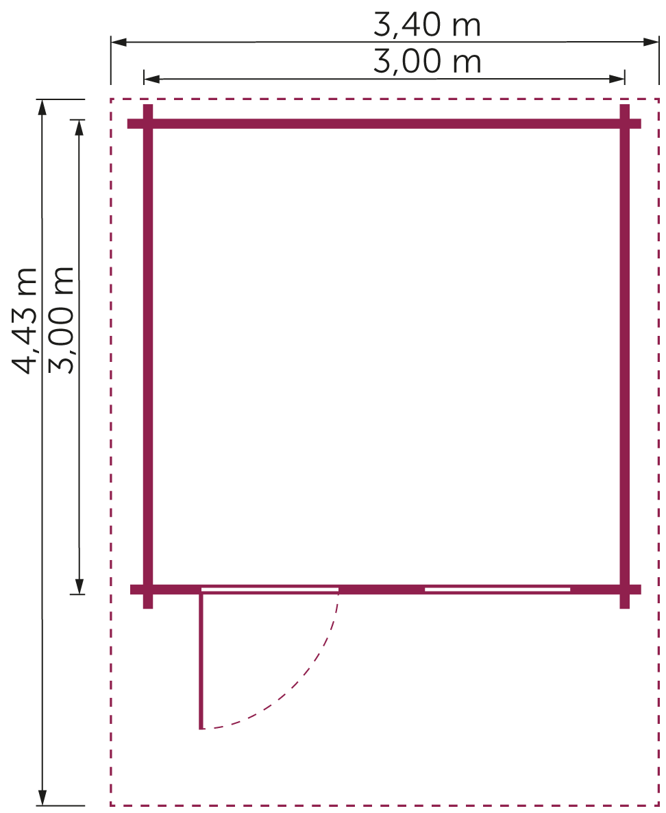 Gartenhaus Sülz 3,00x3,00 m